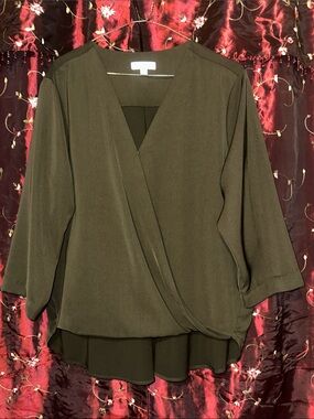 Prologue Black Surplice V-Neck Blouse